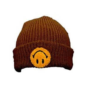 Men's Market Studios Brown Upside Down Smiley Beanie OS